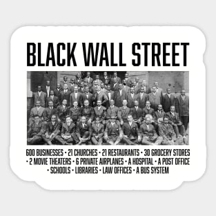 Black Wall Street Facts, Black History Sticker